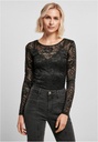Urban Classics Ladies Lace Longsleeve Body, body dama, disponibil pe negru, marimi de la XS la 5XL