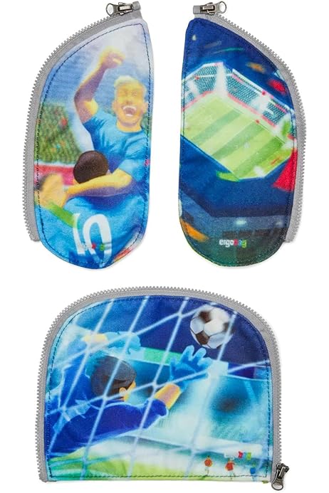 Set accesorii ghiozdan ergobag Zippies 3 piese pentru fotbal copii, baieti si fete - verde
