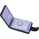 Husa pentru carduri kwmobile 3 in 1 din imitatie de piele - 10 x 6,5cm - mini portofel pentru carduri de credit - husa pentru carduri in format card de credit - albastru inchis