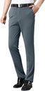 Pantaloni de costum pentru bărbați Amazon Essentials cu front plat, cu talie extensibilă, croială clasică