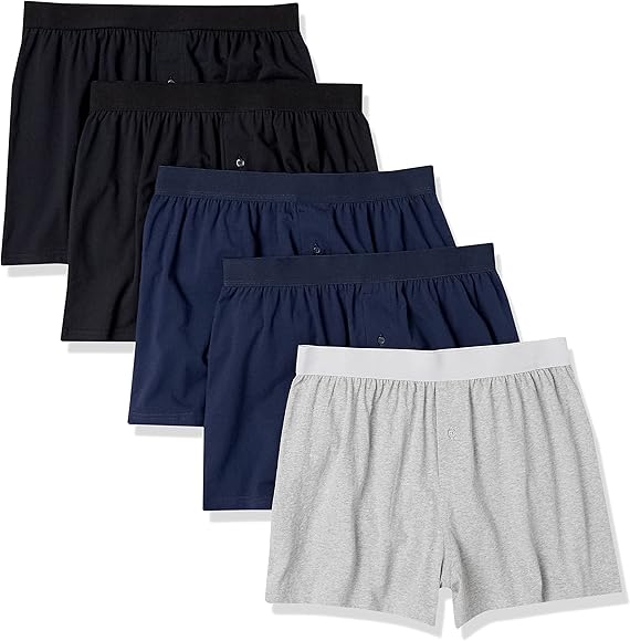 Slip barbatesti Amazon Essentials din jerseu de bumbac (disponibil in marimi plus), pachet de 7
