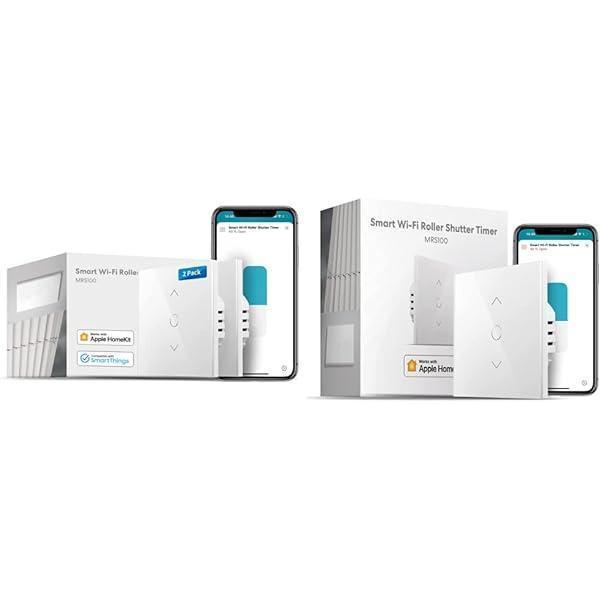 Comutatorul ruloului meross WLAN funcționează cu Homekit, rulourile Alexa, întrerupătorul jaluzelelor inteligente necesită conductor neutru, temporizator și control vocal, compatibil cu Siri, Alexa, Asistent Google