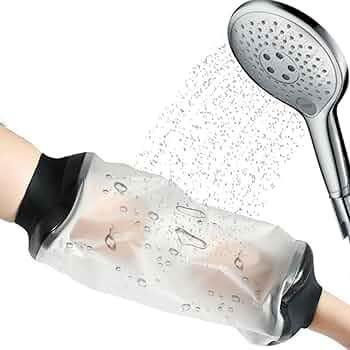 adeseal PICC Line pentru braț pentru capac de duș, protecție impermeabilă cu bandaj, protecție pentru duș pentru răni, braț injectat, mâneci pentru cot, bandaj și protecție pentru bandaj din gips, ține pansament și bandaj din ipsos, reutilizabil