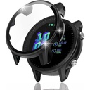 Miimall compatibilă cu Garmin Forerunner 965 Husă cu protector de ecran din sticlă, carcasă de protecție dură pentru computer cu protecție completă, rezistentă la zgârieturi, pentru Garmin Forerunner 965 - negru