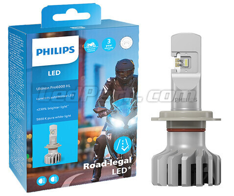 Philips Ultinon Pro6000 H7-LED Bec pentru faruri pentru motociclete cu legalitate rutieră, +230% mai luminos, 5800K