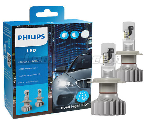 Philips Ultinon Pro6000 H7-LED Bec pentru faruri pentru motociclete cu legalitate rutieră, +230% mai luminos, 5800K