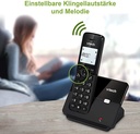 Telefon fără fir VTech CS2000, mod ECO+, telefon fix, negru, blocare apeluri, funcție hands-free, butoane mari, afișaj cu două linii