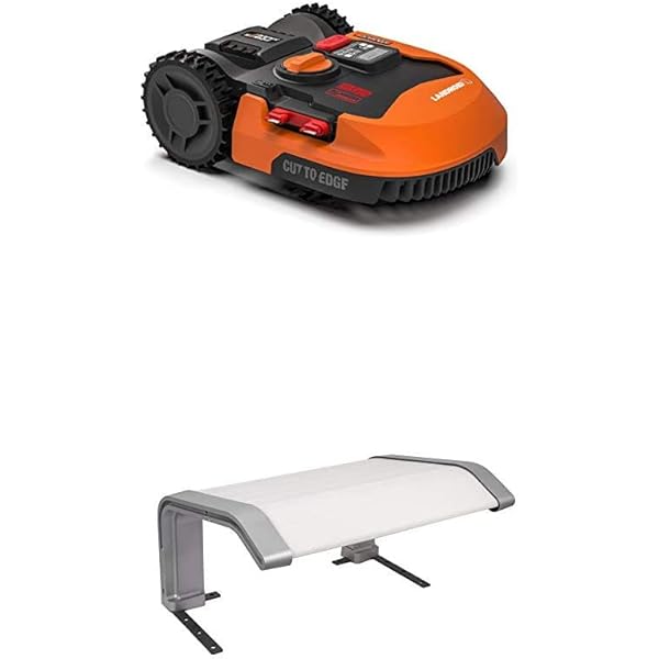 Mașină de tuns iarba robotizată WORX Landroid L WR155E/mașină de tuns iarba fără fir pentru grădini mari/mașină de tuns iarba autopropulsată pentru o tăiere curată a gazonului în cel mai scurt timp, portocaliu, 2000 m2