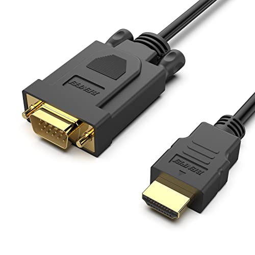 Cablu convertor BENFEI HDMI la VGA 1,8 m, HDMI la VGA D-SUB 15 pini M/M suport pentru conversia completă a semnalului 1080P de la intrarea HDMI laptop HDTV la ieșire VGA monitoare proiector, televizor