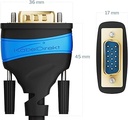 Cablu convertor BENFEI HDMI la VGA 1,8 m, HDMI la VGA D-SUB 15 pini M/M suport pentru conversia completă a semnalului 1080P de la intrarea HDMI laptop HDTV la ieșire VGA monitoare proiector, televizor