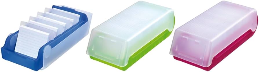 Exacompta 5331423D Flashcard Bunnybox Black DIN A8 peisaj care include 100 de carduri index. Cutie originală de carduri pentru învățarea ușoară a vocabularului datorită sistemului de învățare cu 5 materii pentru 600 de carduri