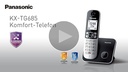 Telefon digital fără fir Panasonic KX-TGA685 (blocare automată a apelurilor, mâini libere, mod Nu deranja, diverse tonuri de apel, agendă, monitor pentru bebeluși), negru