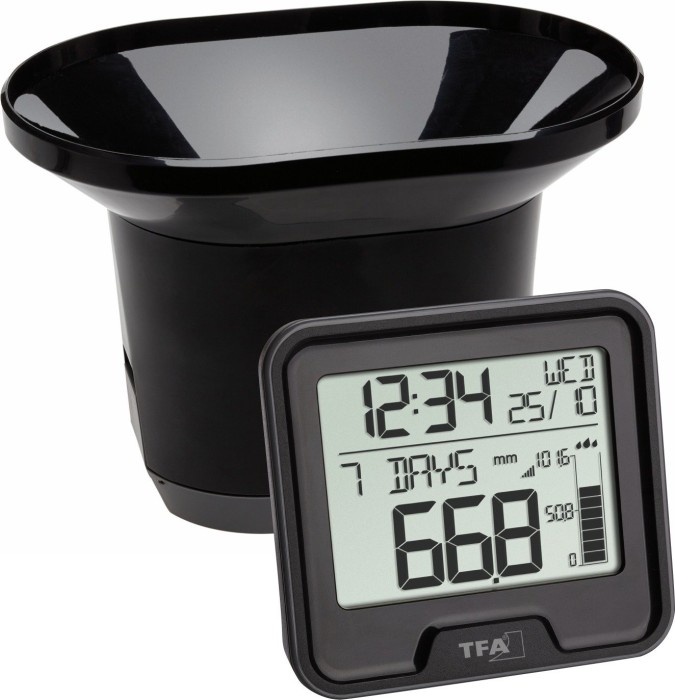 Transmițător de ploaie TFA Dostmann, 30.3233.01, pentru 47.3005.01, negru, L190 x L125 x H135 mm