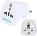 Adaptor de contact de protecție pentru mufa de călătorie VGUARD la priză India cu 3 pini - alb