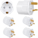 Adaptor de contact de protecție pentru mufa de călătorie VGUARD la priză India cu 3 pini - alb
