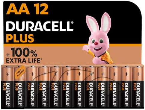 Baterii Duracell Plus AA (pachet de 12) - baterii alcaline 1,5 V - durată de viață suplimentară de până la 100% - fiabilitate pentru dispozitivele de zi cu zi - 0% plastic - stocare 10 ani - LR6 MN1500