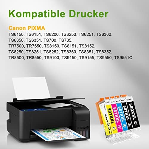 akaca PGI-580 CLI-581 cartușe de imprimantă XXL compatibile cu Canon 580 581
