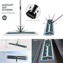 Set de huse de schimb 1 bucată pentru mop din bumbac pentru suport de mop pliabil de 40 cm MADE IN EUROPE, mop de podea pentru pardoseli precum laminat, podele din lemn real, parchet, cârpe de curățat, scruber parchet [Clasa de energie A+++]