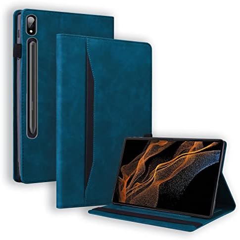 Husă Auslbin pentru Samsung Galaxy Tab S8 Ultra 14,6 inchi 2022 SM-X900/SM-X906 Piele PU cu funcție de suport Husă de protecție pentru Samsung Galaxy Tab S8 Ultra Versiunea 2022 - Albastru