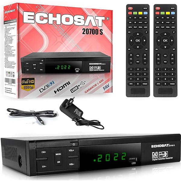Bamof 2225 PRO Receptor satelit Receptor digital prin satelit (HDTV, DVB-S / DVB-S2, HDMI, SCART, 2X USB, Full HD 1080p) [Preprogramat pentru Astra, Hotbird și Türksat] + cablu HDMI