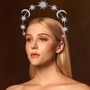 CYUaoao Star Bandita Zeita Bandita cu strass Bandita pentru femei Festival Accesorii pentru par Costume pentru petrecere de aniversare Cadou de Crăciun argintiu pentru fete