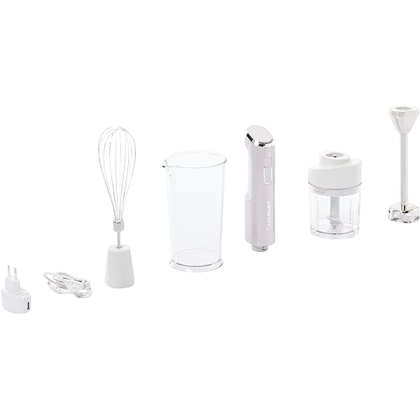Blender de mână fără fir Cuisinart cu atașament pentru blender, tel și bol pentru amestecare cu o capacitate de 250 ml, blender cu 30 de minute de viață a bateriei, argintiu, RHB100E