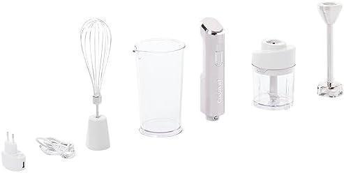 Blender de mână fără fir Cuisinart cu atașament pentru blender, tel și bol pentru amestecare cu o capacitate de 250 ml, blender cu 30 de minute de viață a bateriei, argintiu, RHB100E