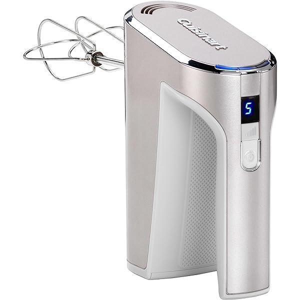 Blender de mână fără fir Cuisinart cu atașament pentru blender, tel și bol pentru amestecare cu o capacitate de 250 ml, blender cu 30 de minute de viață a bateriei, argintiu, RHB100E