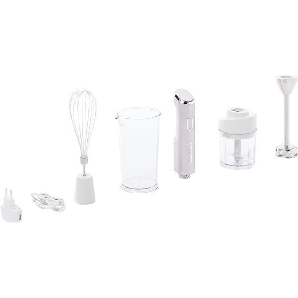 Blender de mână fără fir Cuisinart cu atașament pentru blender, tel și bol pentru amestecare cu o capacitate de 250 ml, blender cu 30 de minute de viață a bateriei, argintiu, RHB100E