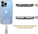 EAZY CASE Lanț universal pentru telefon mobil potrivit pentru toate telefoanele inteligente, lanț pentru agățat, suport cu bandă largă, lanț pentru smartphone pentru călătorie, curea pentru telefon mobil poate fi combinată cu orice husă, albastru