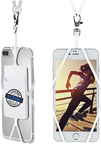 EAZY CASE Lanț universal pentru telefon mobil potrivit pentru toate telefoanele inteligente, lanț pentru agățat, suport cu bandă largă, lanț pentru smartphone pentru călătorie, curea pentru telefon mobil poate fi combinată cu orice husă, albastru
