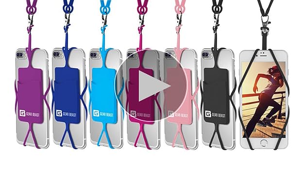 EAZY CASE Lanț universal pentru telefon mobil potrivit pentru toate telefoanele inteligente, lanț pentru agățat, suport cu bandă largă, lanț pentru smartphone pentru călătorie, curea pentru telefon mobil poate fi combinată cu orice husă, albastru