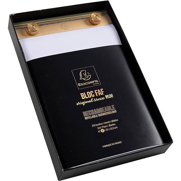 Inserții de reîncărcare Exacompta 12214E pentru bloc de scris FAF blank 1 x 170 coli, 21 x 13,5 cm, microperforate, ideale pentru notițele tale, design retro cu o eleganță atemporală