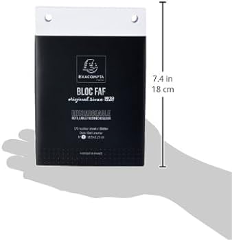Inserții de reîncărcare Exacompta 12214E pentru bloc de scris FAF blank 1 x 170 coli, 21 x 13,5 cm, microperforate, ideale pentru notițele tale, design retro cu o eleganță atemporală