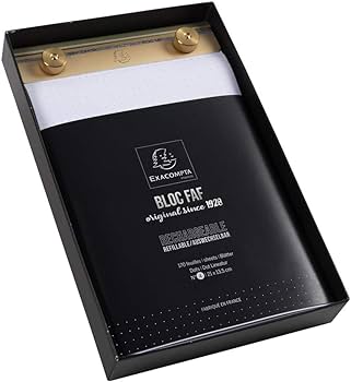 Inserții de reîncărcare Exacompta 12214E pentru bloc de scris FAF blank 1 x 170 coli, 21 x 13,5 cm, microperforate, ideale pentru notițele tale, design retro cu o eleganță atemporală