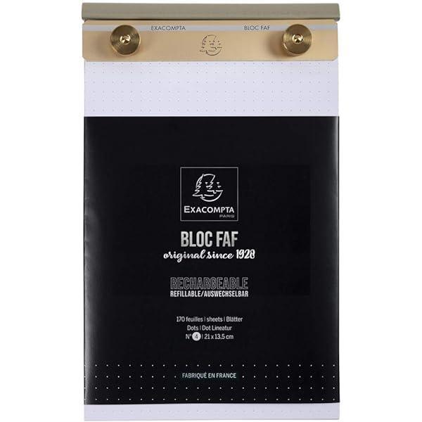 Inserții de reîncărcare Exacompta 12214E pentru bloc de scris FAF blank 1 x 170 coli, 21 x 13,5 cm, microperforate, ideale pentru notițele tale, design retro cu o eleganță atemporală
