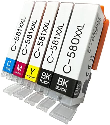 Happy Printer 10 cartușe XL compatibile cu Canon PGI 580 CLI 581 potrivite pentru Pixma TR7500 TR7550 TR8550 TS6100 TS6150 TS6151 TS6250 TS6251 TS6350 TS6351 TS705 TS95540c TS95540c