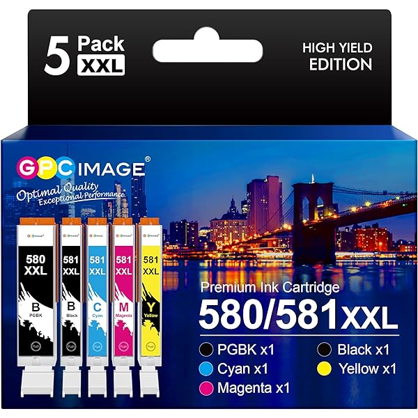Happy Printer 10 cartușe XL compatibile cu Canon PGI 580 CLI 581 potrivite pentru Pixma TR7500 TR7550 TR8550 TS6100 TS6150 TS6151 TS6250 TS6251 TS6350 TS6351 TS705 TS95540c TS95540c
