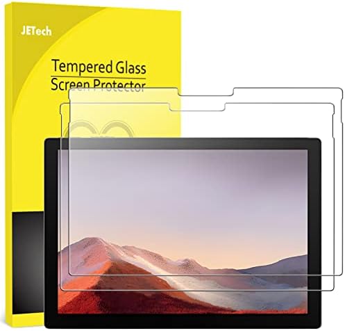 Protector de ecran JETech pentru Surface Pro 7 Plus/Surface Pro 7 12,3 inchi, protectie de ecran din sticla blindata 9H, suport Surface Pen, HD Clear, pachet de 2