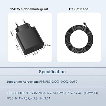 Încărcător USB C 45W Încărcare super rapidă 2.0 Compatibil cu Samsung Galaxy S23, S23 Ultra, S23 Plus, S22, S22 Ultra, S21, Note20 Ultra, A53 5G, Tab S8, S8+, Gtscnn PPS PD3.0 sursă de alimentare cu 5A Type-C cablu de incarcare 2M