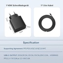 Încărcător USB C 45W Încărcare super rapidă 2.0 Compatibil cu Samsung Galaxy S23, S23 Ultra, S23 Plus, S22, S22 Ultra, S21, Note20 Ultra, A53 5G, Tab S8, S8+, Gtscnn PPS PD3.0 sursă de alimentare cu 5A Type-C cablu de incarcare 2M