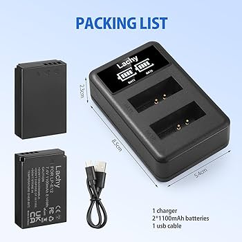 Baterie de schimb Lachy LP-E10 din 2 piese 1200mAh cu încărcător dublu LED Smart pentru Canon EOS 1100D 1200D 1300D 1500D 3000D 4000D, EOS Rebel T3 T5 T6 T7 T100, Kiss X50, X70, X790