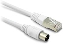 Cablu Metronic RJ45 / TV coaxial 9,52 mm tată la tată 2 m - 395285