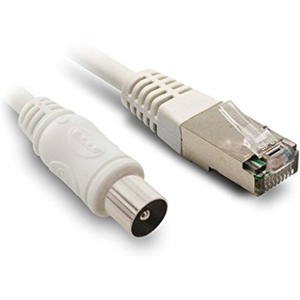 Cablu Metronic RJ45 / TV coaxial 9,52 mm tată la tată 2 m - 395285