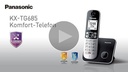 Telefon digital fără fir Panasonic KX-TGA685 (blocare automată a apelurilor, mâini libere, mod Nu deranja, diverse tonuri de apel, agendă, monitor pentru bebeluși), negru