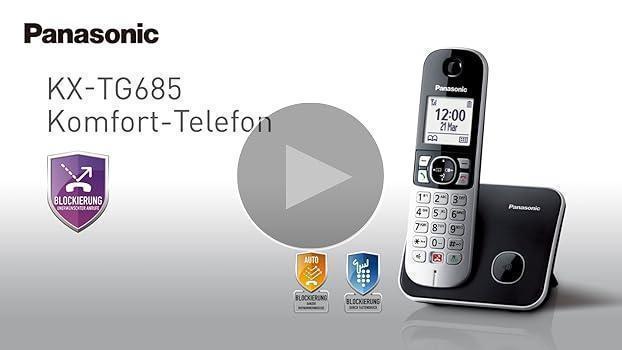 Telefon digital fără fir Panasonic KX-TGA685 (blocare automată a apelurilor, mâini libere, mod Nu deranja, diverse tonuri de apel, agendă, monitor pentru bebeluși), negru