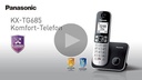 Telefon digital fără fir Panasonic KX-TGA685 (blocare automată a apelurilor, mâini libere, mod Nu deranja, diverse tonuri de apel, agendă, monitor pentru bebeluși), negru