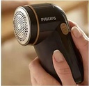 Eliminator de scame Philips pentru toate hainele, îndepărtează încurcăturile mici, 2 setări de înălțime, funcționează cu baterie (2 baterii Philips AA incluse), 8 x 12,3 x 5,8 cm, negru-auriu (GC026/80)