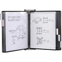 Tarifold Fr 214000 - Suport display de perete Suport document A4 - Capacitate 10 buzunare Tarifold Pivot (goale, fără buzunare) - Extensibil, metal gri