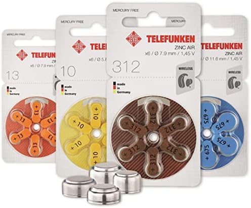 Baterii pentru aparate auditive Telefunken dimensiune 312 (60 baterii)